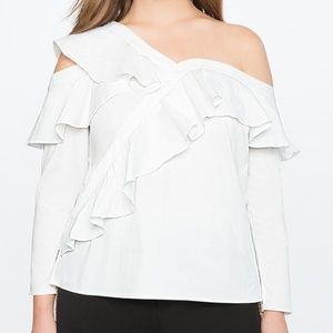 Asymmetric One Shoulder Ruffle Top